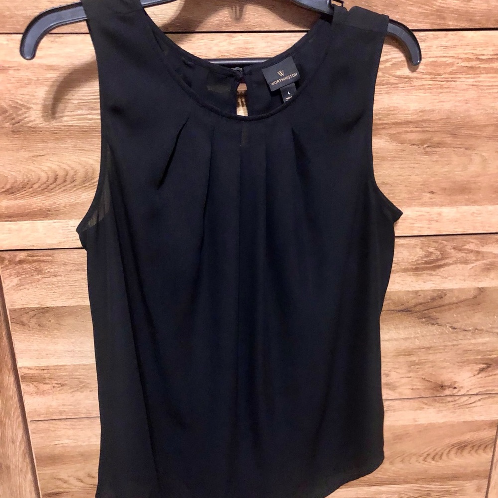 Worthington Black Sleeveless Blouse